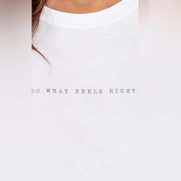 Mate the label Organic Cotton Crew Neck Tee Do What Feels Right NWOT Medium - Picture 6 of 6